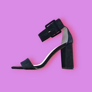 Topshop Black Buckle Heels